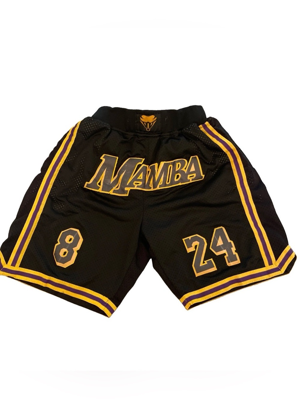 Kobe Bryant Mamba Basketball Shorts Size Large Embroidered 8, 24 Kekambas